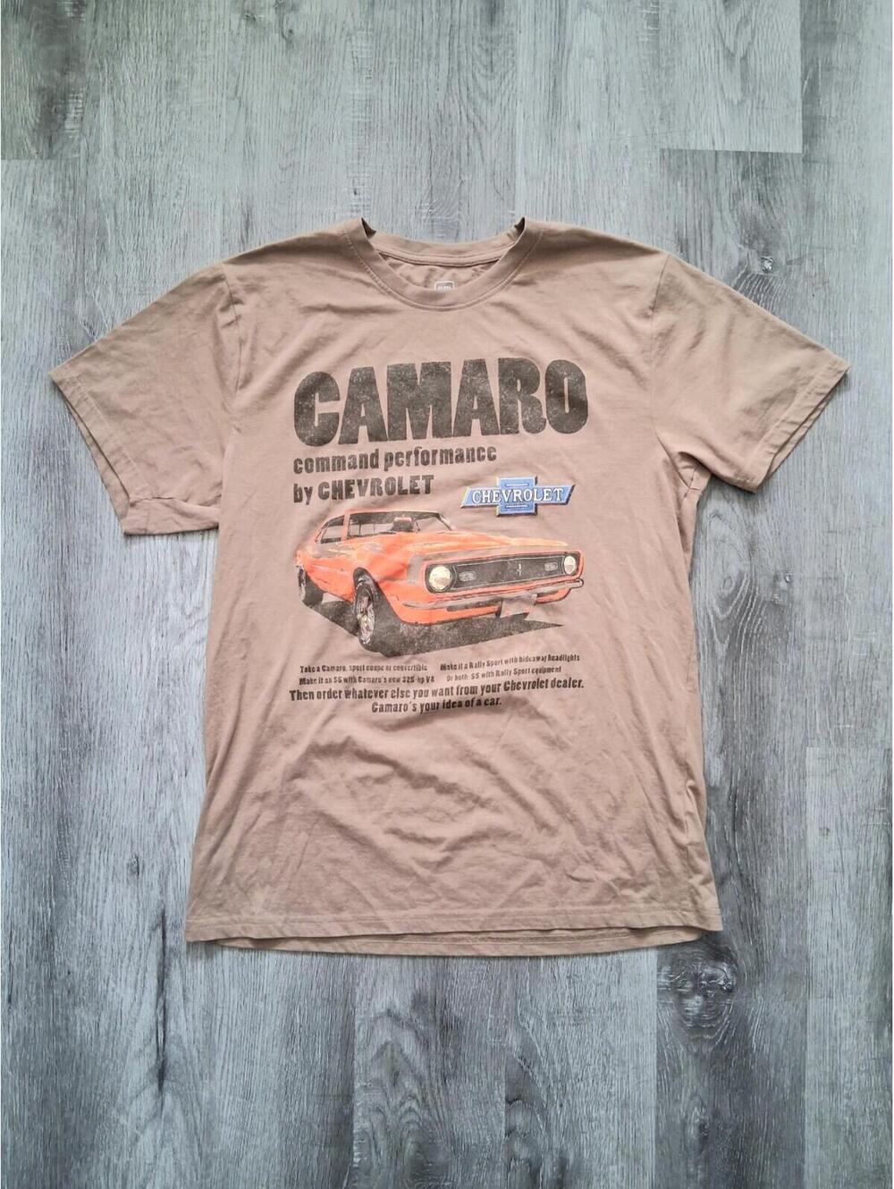 Official GM Chevy Camaro LG Graphic Brown Cotton Blend Short Sleeve T-Shirt